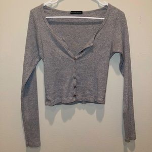 Brandy Melville gray, cotton button up !